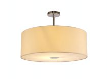 DK0111  Baymont 60cm Semi Flush 1 Light Polished Chrome; Ivory Pearl; Frosted Diffuser